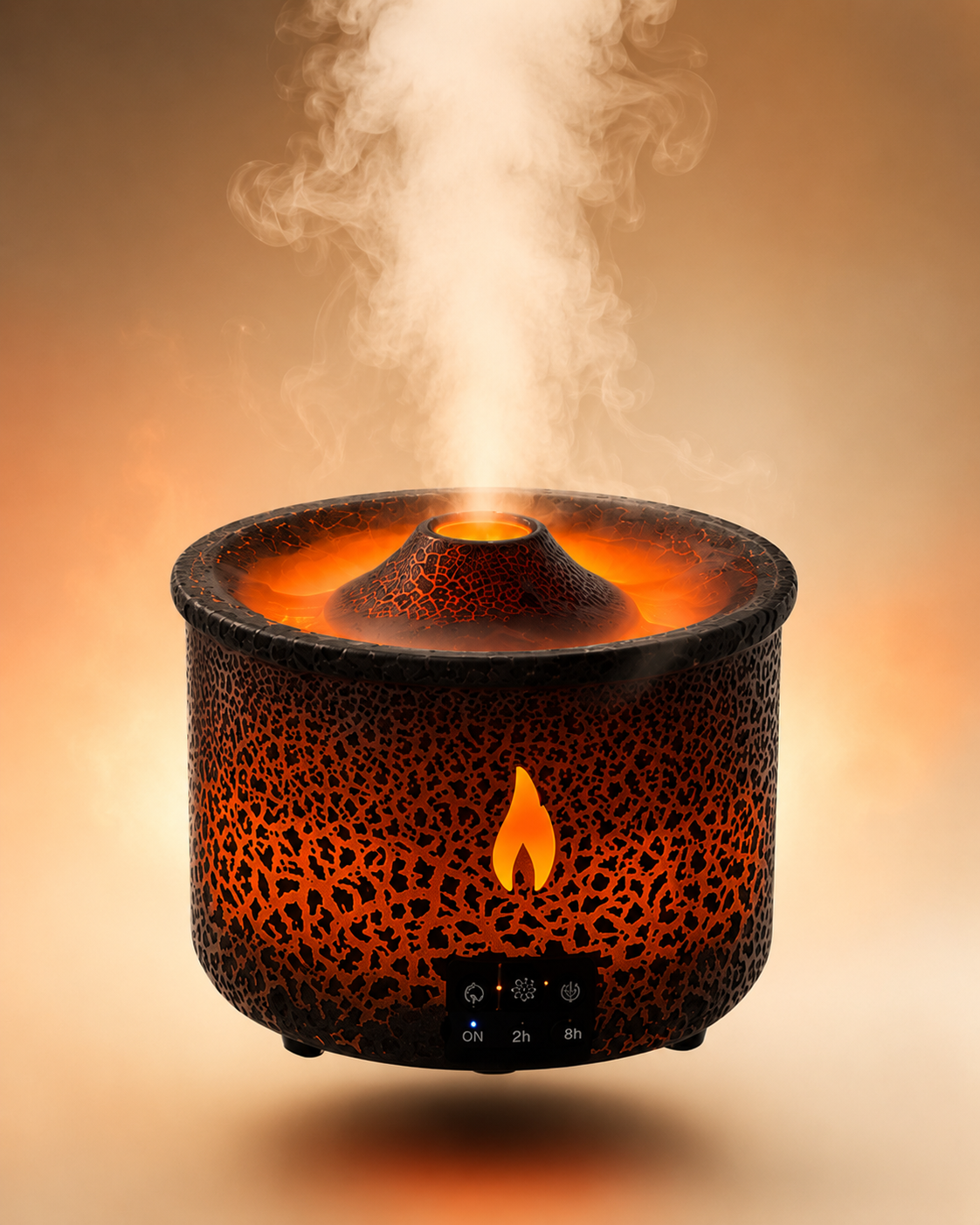 Humidificador Volcán — luz, aroma y efecto erupción