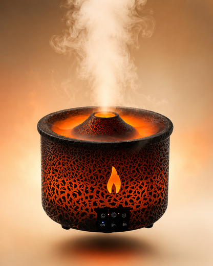 Humidificador Volcán — luz, aroma y efecto erupción