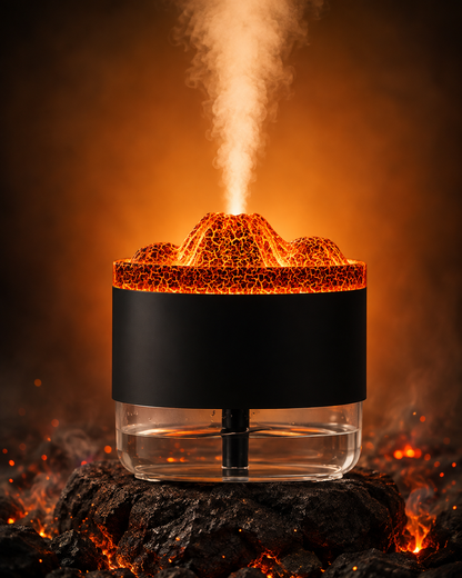 Humidificador Volcán — luz, aroma y efecto erupción