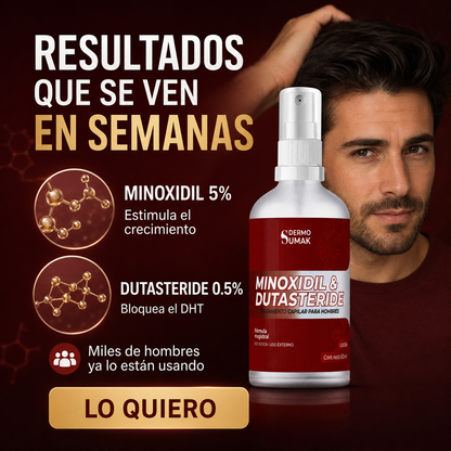 Loción Capilar Anticaída Resultados reales con Minoxidil + Dutasteride "